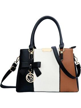 Stylish PU Leather Satchel Handbag for Women - Chic Top Handle Purse